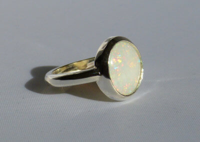 Opal single stone ring