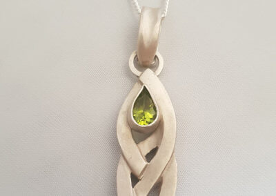 Pear peridot pendant